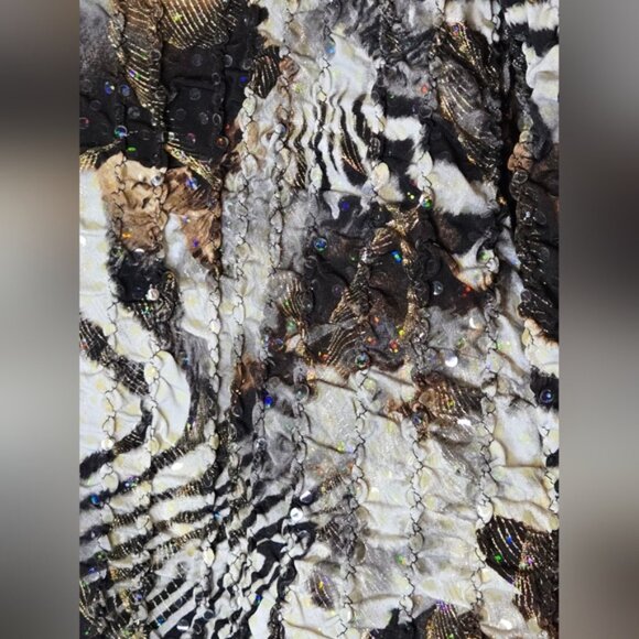 Vtg Joseph Ribkoff Designer Animal Print Edgy Size 10 Glitter 90s Jacket - Picture 4 of 6